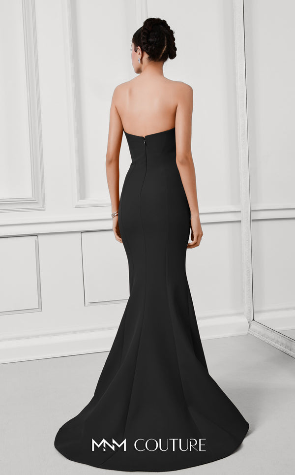 Stunning red rayon crepe gown with an asymmetric neckline, intricate bead embroidery, peplum detail, and long train. | Couture Shop LA