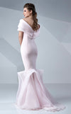 MNM Couture G0620: An Elegant Off-Shoulder Mermaid Gown with Ruched Details