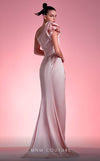 MNM Couture G1217 one-shoulder gown with ruched bodice, puffy shoulder, and high slit design. | Couture Shop LA