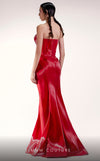 MNM Couture G1411 : A Glamorous Strapless Metallic Mermaid Gown with High-Slit Elegance