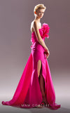 MNM Couture G1500 : Sleek Crepe Gown with Side Skirt for Statement Evenings