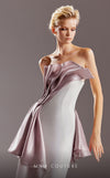 MNM Couture G1517 Strapless crepe mermaid gown with draped bodice and sweeping train. | Couture Shop LA