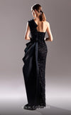 MNM Couture G1527 One-shoulder fitted organza evening dress with draped details and a thigh-high slit for unparalleled sophistication. | Couture Shop LA
