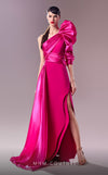 G1601 dress featuring the stunning one-shoulder design and luxurious organza and crepe textures. | Couture Shop LA