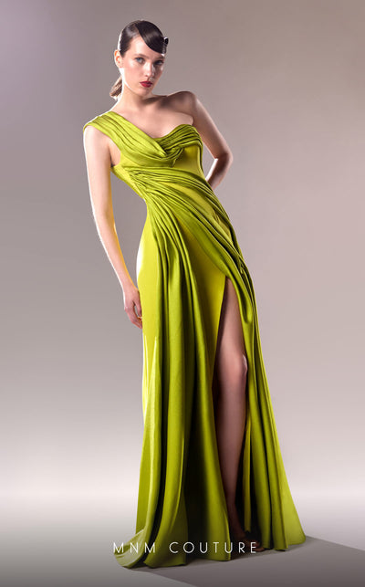 MNM Couture G1606 gown showcasing the beautiful draped design and elegant silhouette. | Couture Shop LA