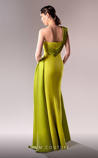 MNM Couture G1606 gown showcasing the beautiful draped design and elegant silhouette. | Couture Shop LA