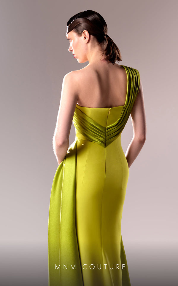 MNM Couture G1606 gown showcasing the beautiful draped design and elegant silhouette. | Couture Shop LA