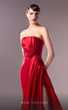 MNM Couture G1610 dress highlighting the exquisite strapless design and intricate organza details. | Couture Shop LA