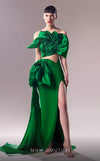 MNM Couture G1614 dress featuring the unique cutout design and luxurious green fabric. | Couture Shop LA