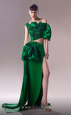 MNM Couture G1614 dress featuring the unique cutout design and luxurious green fabric. | Couture Shop LA