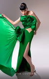 MNM Couture G1614 dress featuring the unique cutout design and luxurious green fabric. | Couture Shop LA