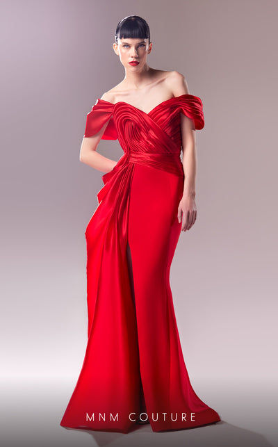MNM Couture G1624 gown showcasing the exquisite organza draping and elegant silhouette. | Couture Shop LA