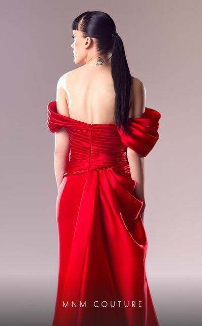 MNM Couture G1624 gown showcasing the exquisite organza draping and elegant silhouette. | Couture Shop LA