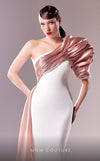 MNM Couture G1633 : White Mermaid Dress with Salmon Organdie