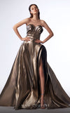 MNM Couture G1702 dress featuring the glamorous metallic finish and voluminous silhouette. | Couture Shop LA