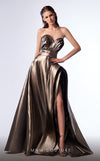 MNM Couture G1702 dress featuring the glamorous metallic finish and voluminous silhouette. | Couture Shop LA