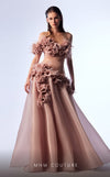 MNM Couture G1737 dress showcasing the enchanting draping and exquisite details.