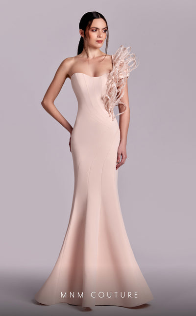 MNM Couture G1821 gown showcasing the mermaid silhouette and intricate lace details. | Couture Shop LA