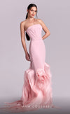 MNM Couture G1825 gown showcasing the mermaid silhouette and organza flourish at the hem. | Couture Shop LA