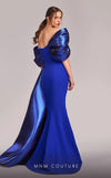 MNM Couture G1840 gown showcasing the elegant off-shoulder design and graceful mermaid skirt. | Couture Shop LA