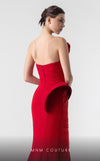 MNM Couture G1924 red evening gown with sculptural 3D pleats and dramatic silhouette. | Couture Shop LA