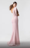 MNM Couture G1926 pink one-shoulder gown with cap sleeve and intricate embellishments. | Couture Shop LA