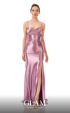 GLAM By MNM COUTURE H05042 sweetheart maxi dress with corset lacing, spaghetti straps, and graceful flow.