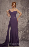 MNM Couture Style J03584 strapless mermaid gown with a crystal sweetheart neckline, asymmetrical bodice, and side train. \ Couture Shop LA