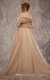 MNM Couture Style J03599 organza ballgown with a corseted bodice, crystal details, and asymmetrical neckline. \ Couture Shop LA