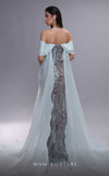 MNM Couture K4092 : Off-Shoulder Sheath Gown with Illusion Midriff