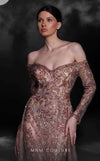 MNM Couture K4121 off-shoulder mesh dress fully embroidered with sequins. | Couture Shop LA