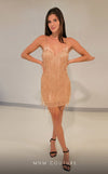 MNM Couture M1035 princess cut dress with spaghetti straps, sweetheart neckline, and mesh beading. | Couture Shop LA