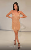 MNM Couture M1035 princess cut dress with spaghetti straps, sweetheart neckline, and mesh beading. | Couture Shop LA