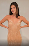MNM Couture M1035 princess cut dress with spaghetti straps, sweetheart neckline, and mesh beading. | Couture Shop LA