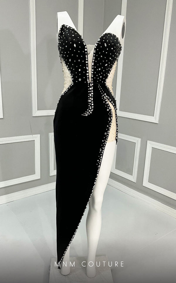 MNM Couture M1049 : Sophisticated Modern Asymmetric Velvet Dress MNM Couture M1049 : Sophisticated Modern Asymmetric Velvet Dress