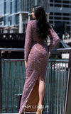 Discover unparalleled elegance with MNM Couture M1125 gown's beaded belt and stunning open back, perfect for making a grand entrance | Couture Shop LA