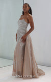 MNM Couture Style M1189 showcasing a sleeveless, fully embellished mermaid gown with a plunging illusion U-neckline, covered in sparkling sequins, beads, and diamonds. | Couture Shop LA