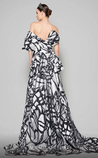 MNM Couture N0395 strapless trumpet gown with pleated back and fitted bodice. | Couture Shop LA