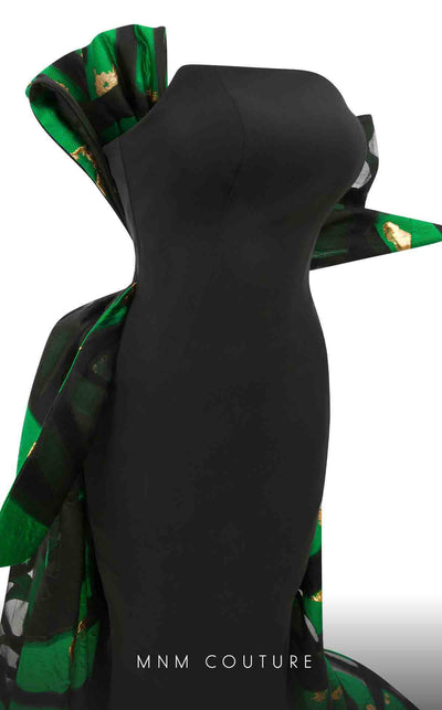 MNM Couture N0395 strapless trumpet gown with pleated back and fitted bodice. | Couture Shop LA