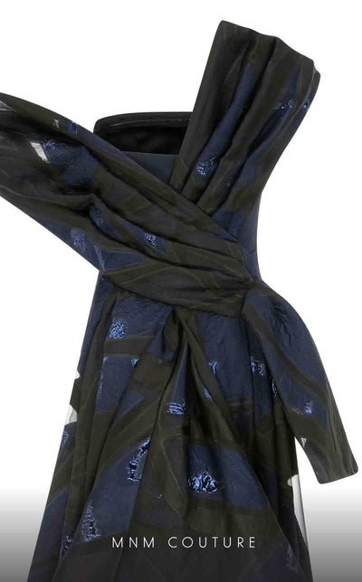 MNM Couture N0395 strapless trumpet gown with pleated back and fitted bodice. | Couture Shop LA