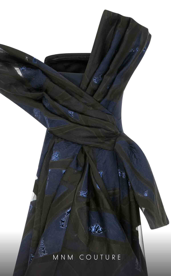 MNM Couture N0395 strapless trumpet gown with pleated back and fitted bodice. | Couture Shop LA