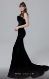 MNM Couture N0450 : Velvet Mermaid Gown with Strapless Folded Bodice and Train