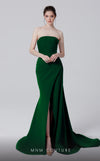 MNM Couture N0464 strapless bodycon gown with draped detailing.