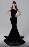 MNM Couture N0465 strapless mermaid gown with crumbcatcher bodice and sweep train. | Couture Shop LA