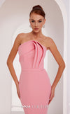 MNM Couture N0465 strapless mermaid gown with crumbcatcher bodice and sweep train. | Couture Shop LA