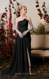 Strapless ball gown with 3D draped bust, sleek overskirt, and corset-lined fitted design. | Couture Shop LA