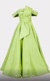 MNM Couture N0511 : Chic Sophistication in a Mikado Off-Shoulder Midi Dress.