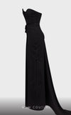 Strapless velvet evening gown with sweetheart neckline and slit for a classic and bold look. | Couture Shop LA