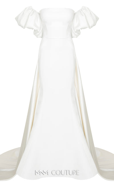 MNM Couture N0526A strapless mermaid gown with off-shoulder sleeves. | Couture Shop LA