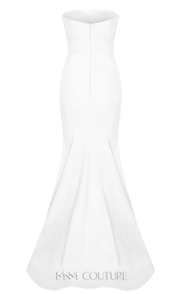 MNM Couture N0526A strapless mermaid gown with off-shoulder sleeves. | Couture Shop LA